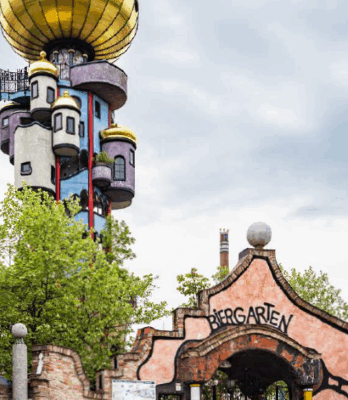 Kuchlbauer Turm Biergarten außenansicht
